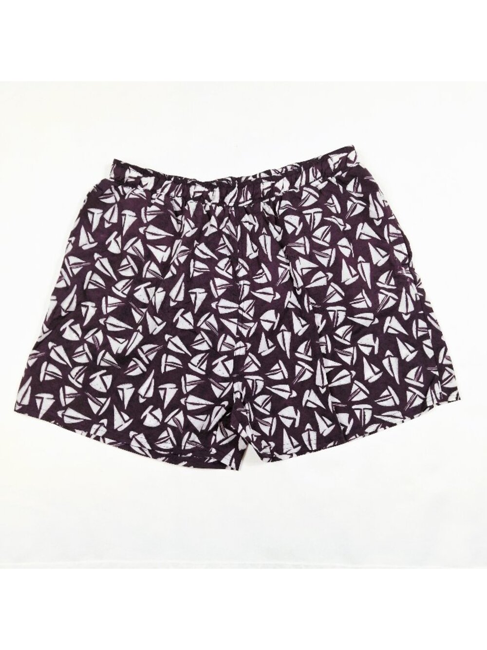 Womens XL Nautical Nylon Swim Shorts Built-In Mesh Brief Board Shorts Pockets
